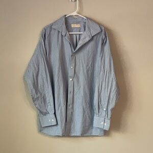 MICHAEL Michael Kors Blue and White Button Down Shirt